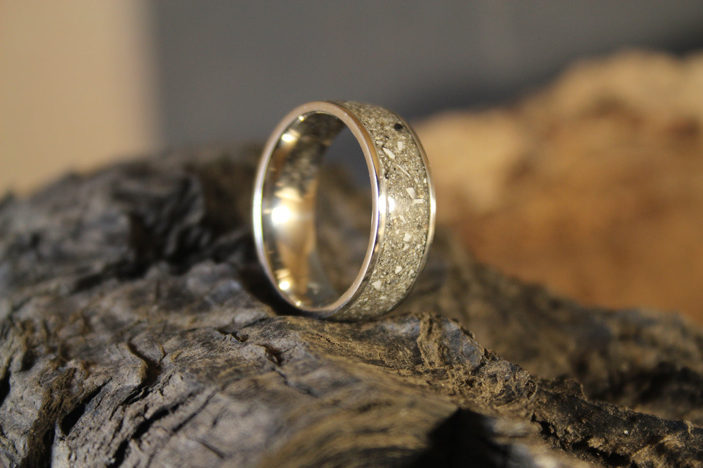 Memorial Ring or Sentimental Sand Ring in Sterling Silver