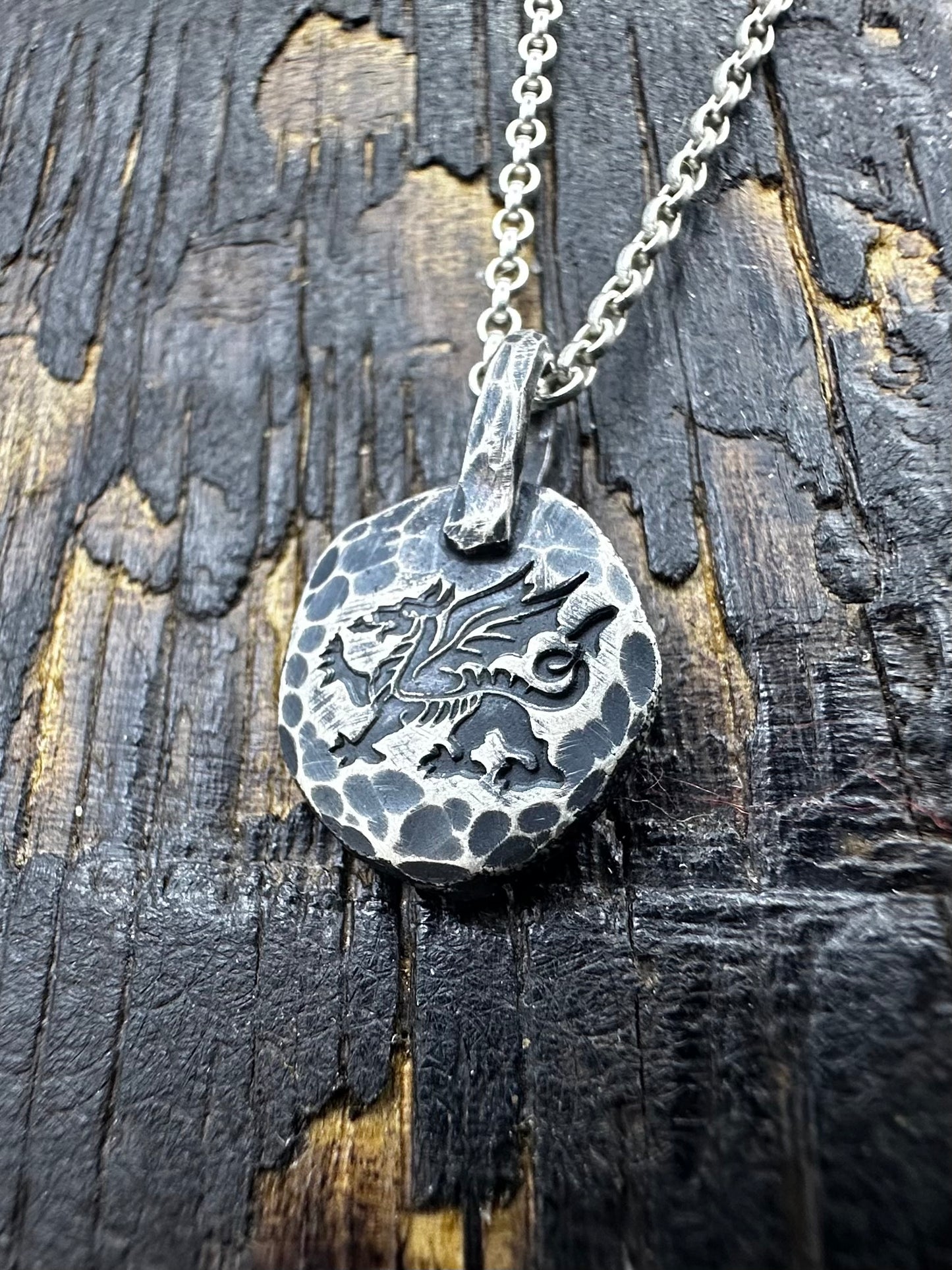 Silver Welsh dragon pendant charm