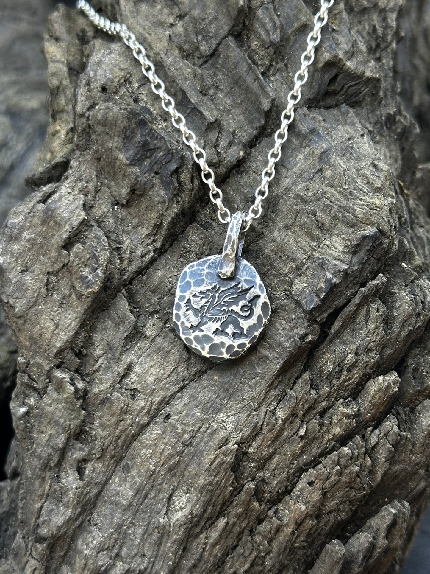 Sterling silver Welsh dragon pendant