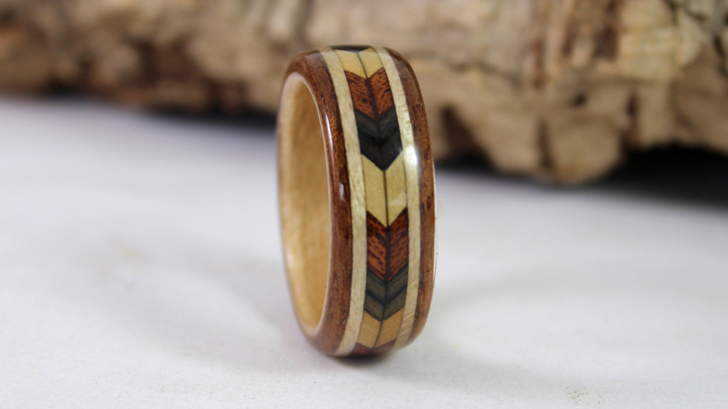 Chevron Bent Wood Ring