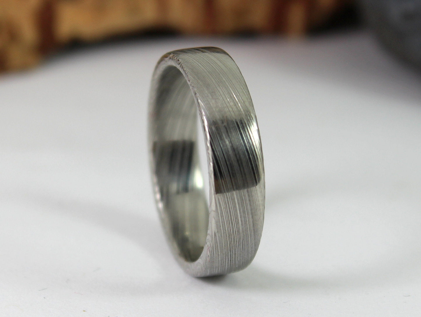 Twisted Damascus Steel Ring