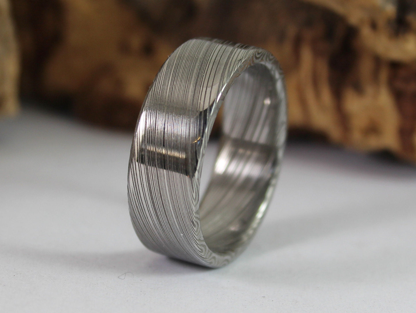 Twisted Damascus Steel Ring