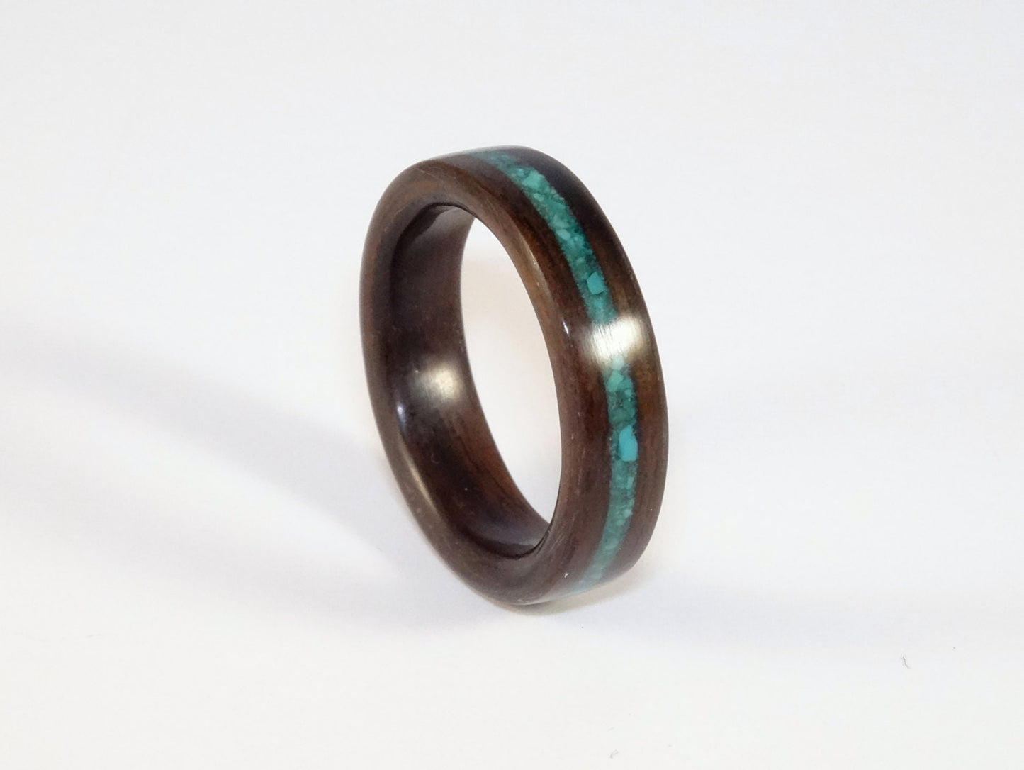 Ebony with a Turquoise Bent Wood Ring