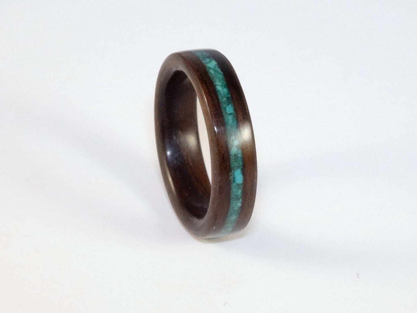 Ebony with a Turquoise Bent Wood Ring