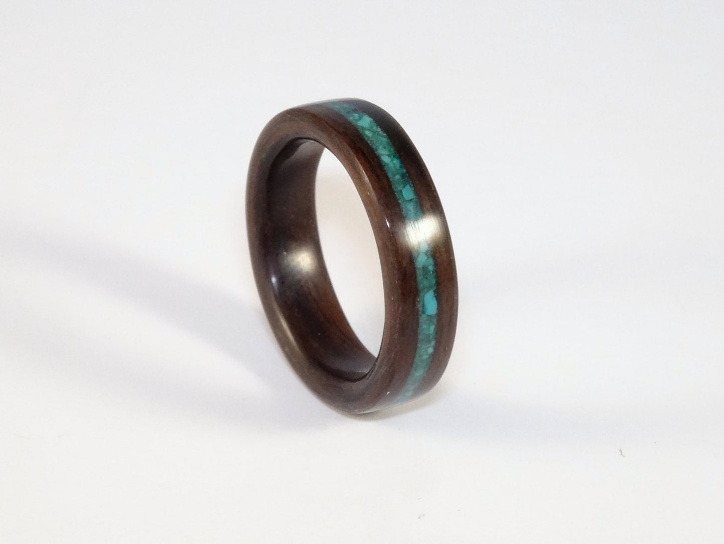 Ebony with a Turquoise Bent Wood Ring