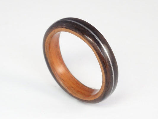 Ebony & Padauk with Guitar String Bent Wood Ring