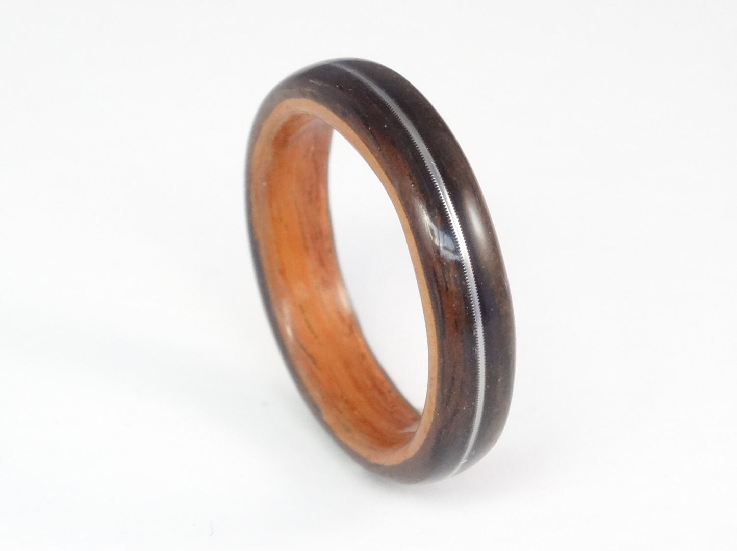 Ebony & Padauk with Guitar String Bent Wood Ring