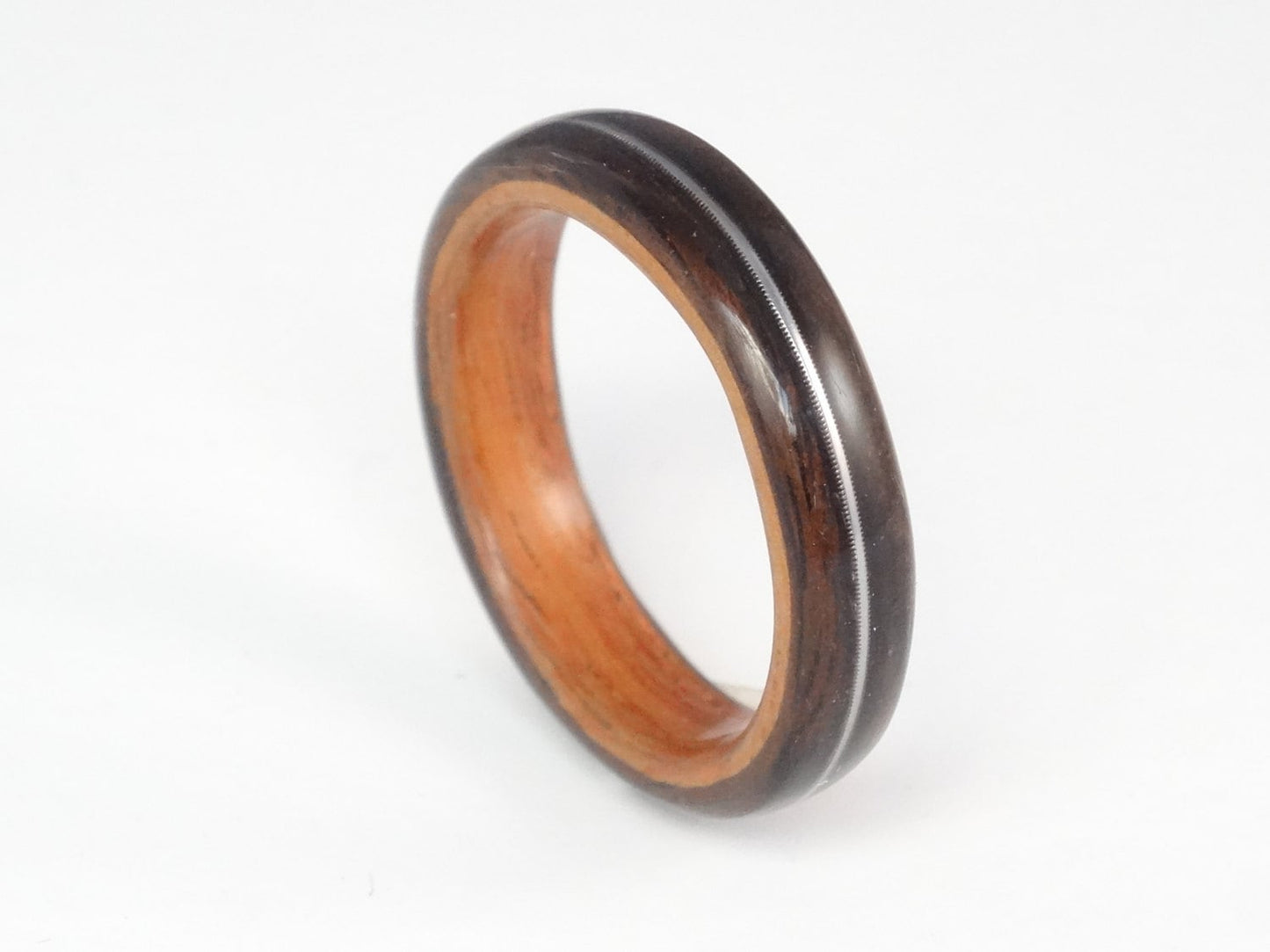 Ebony & Padauk with Guitar String Bent Wood Ring