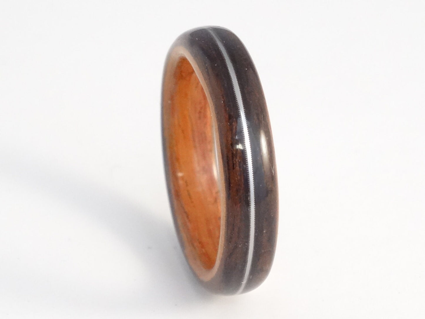 Ebony & Padauk with Guitar String Bent Wood Ring