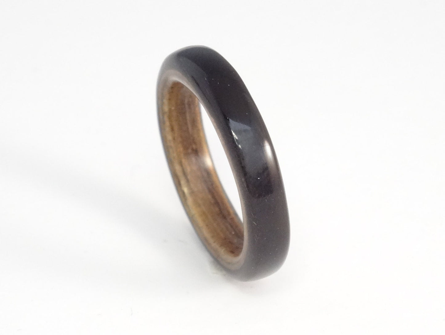 Black Tulip Wood and Tropical Olive Bent Wood Ring