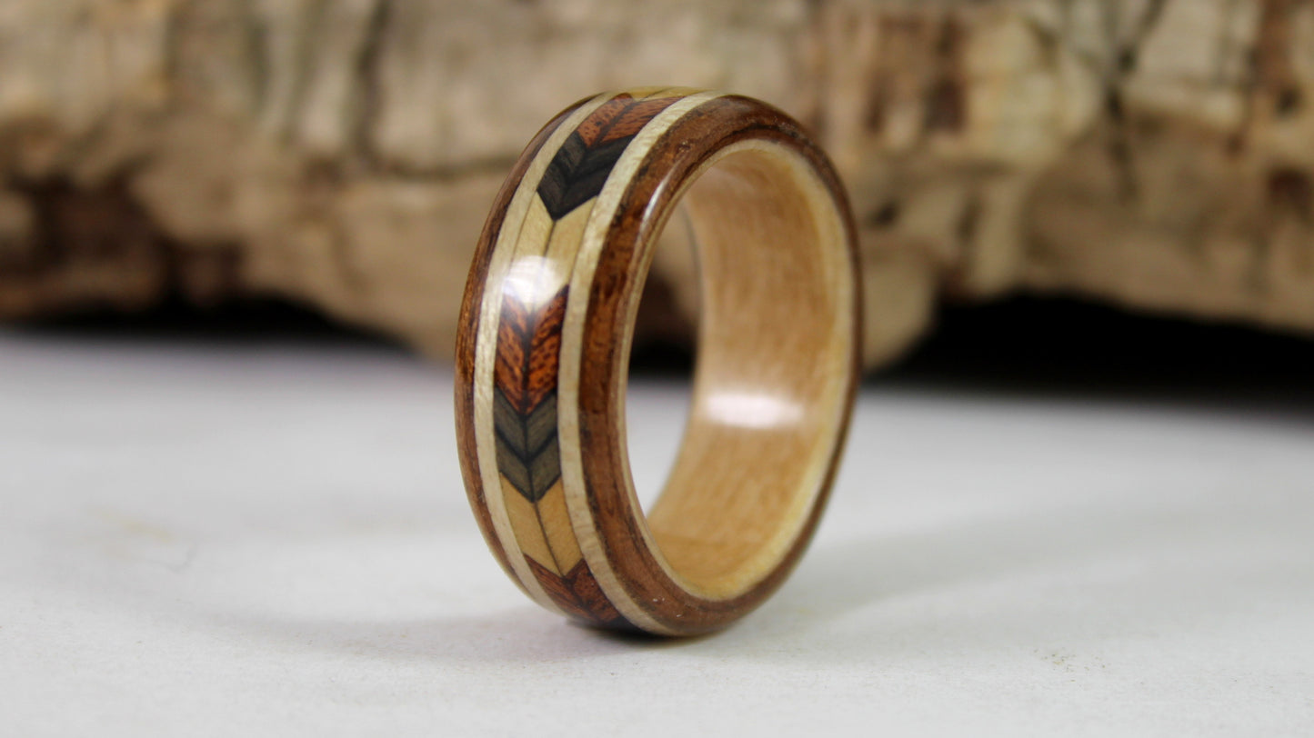 Chevron Bent Wood Ring
