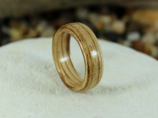 Zebrano Bent Wood Ring