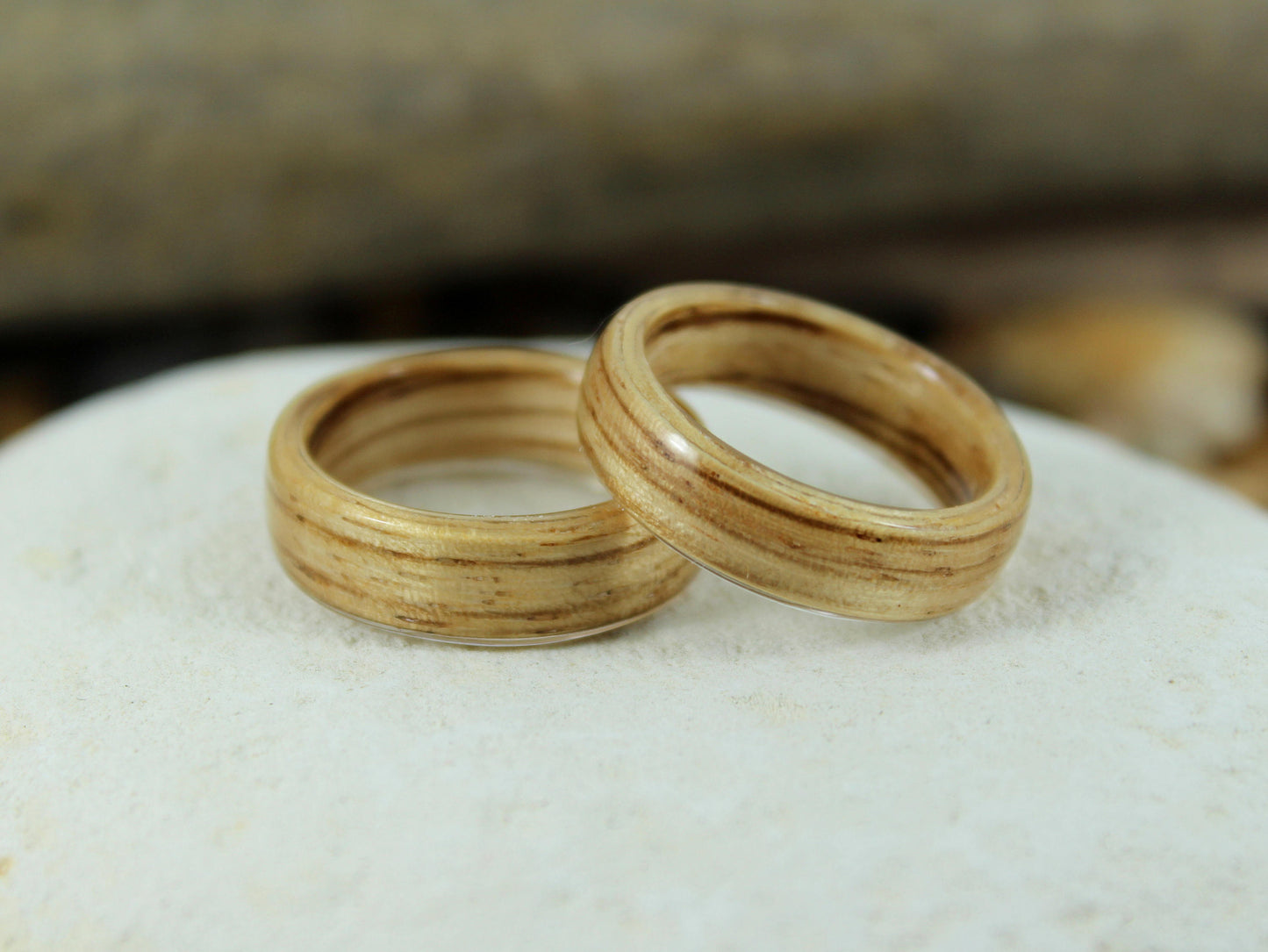 Zebrano Bent Wood Ring