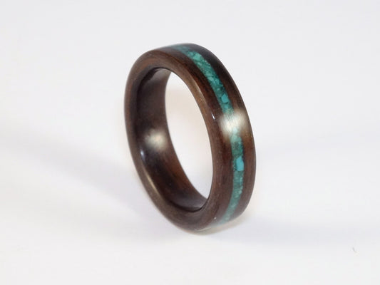 Ebony with a Turquoise Bent Wood Ring