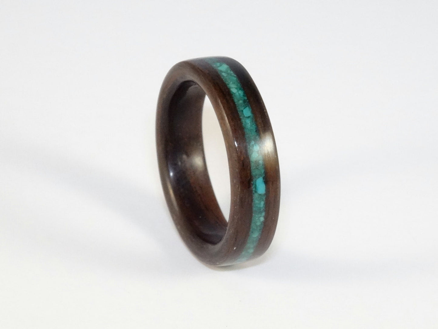 Ebony with a Turquoise Bent Wood Ring