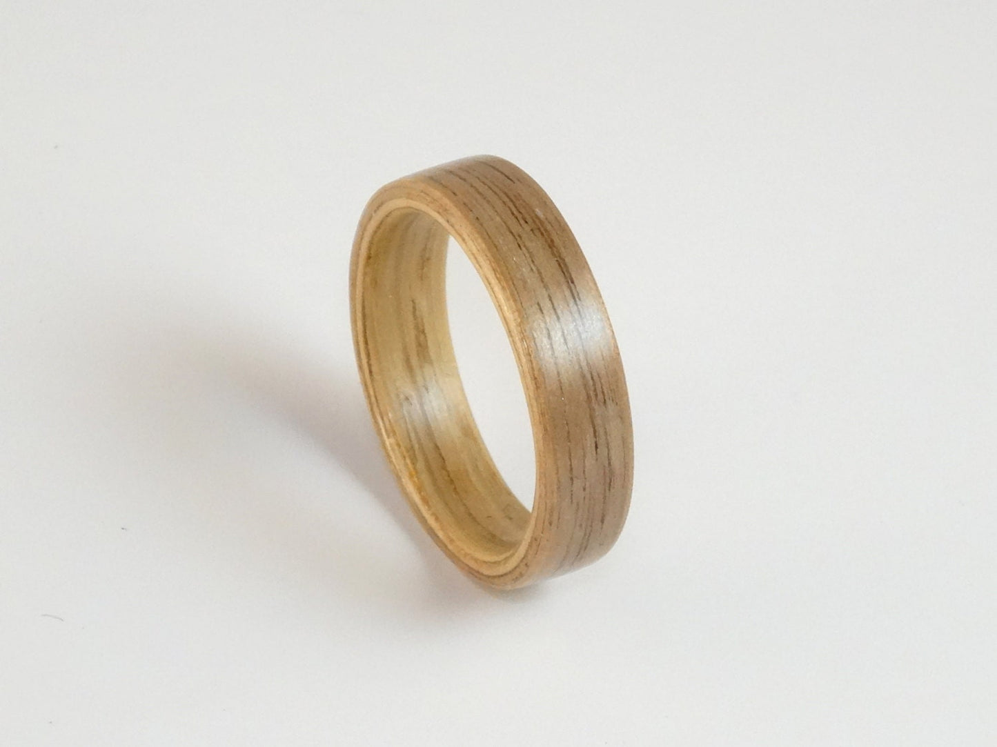 Oak and Walnut Bent Wood Ring