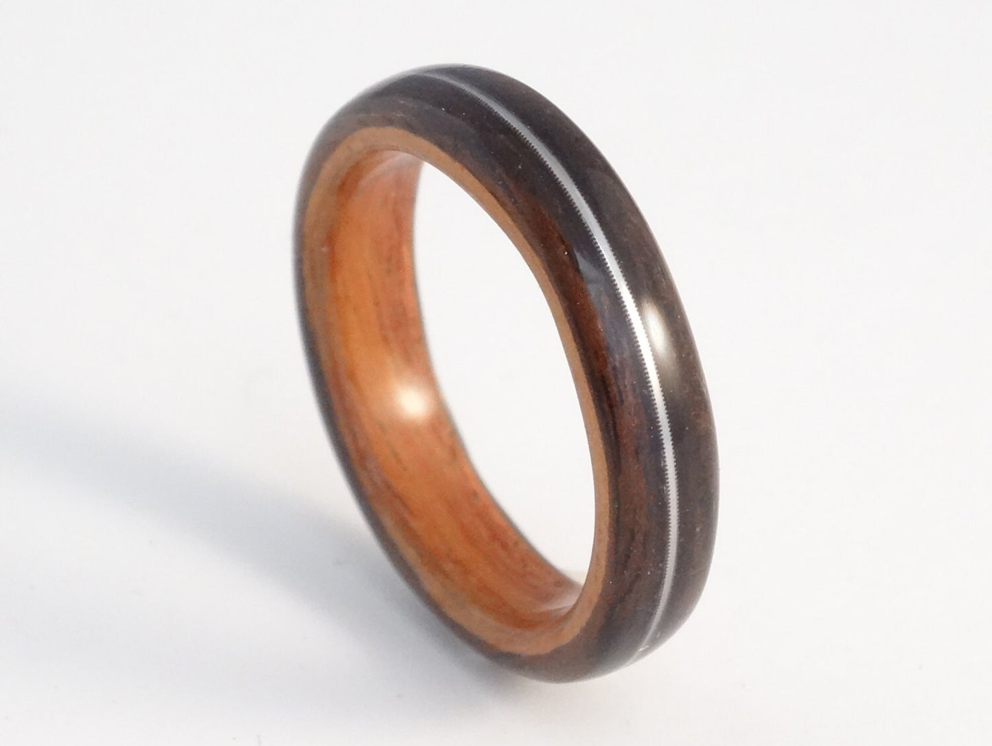 Ebony & Padauk with Guitar String Bent Wood Ring